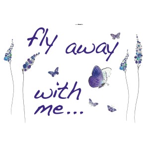 Komar Deko-Sticker Butterflies, 100x70 cm, mit Schmetterlingen und Blumen.