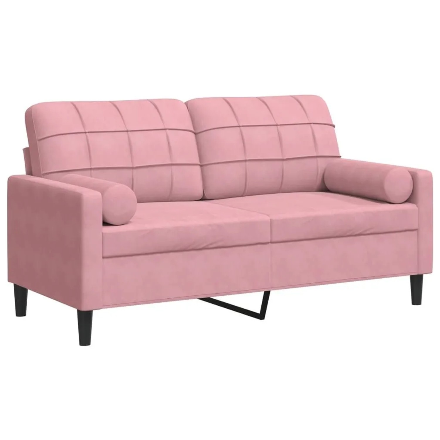vidaXL 2-Sitzer-Sofa mit Zierkissen Rosa 140 cm Samt 3278222 günstig online kaufen