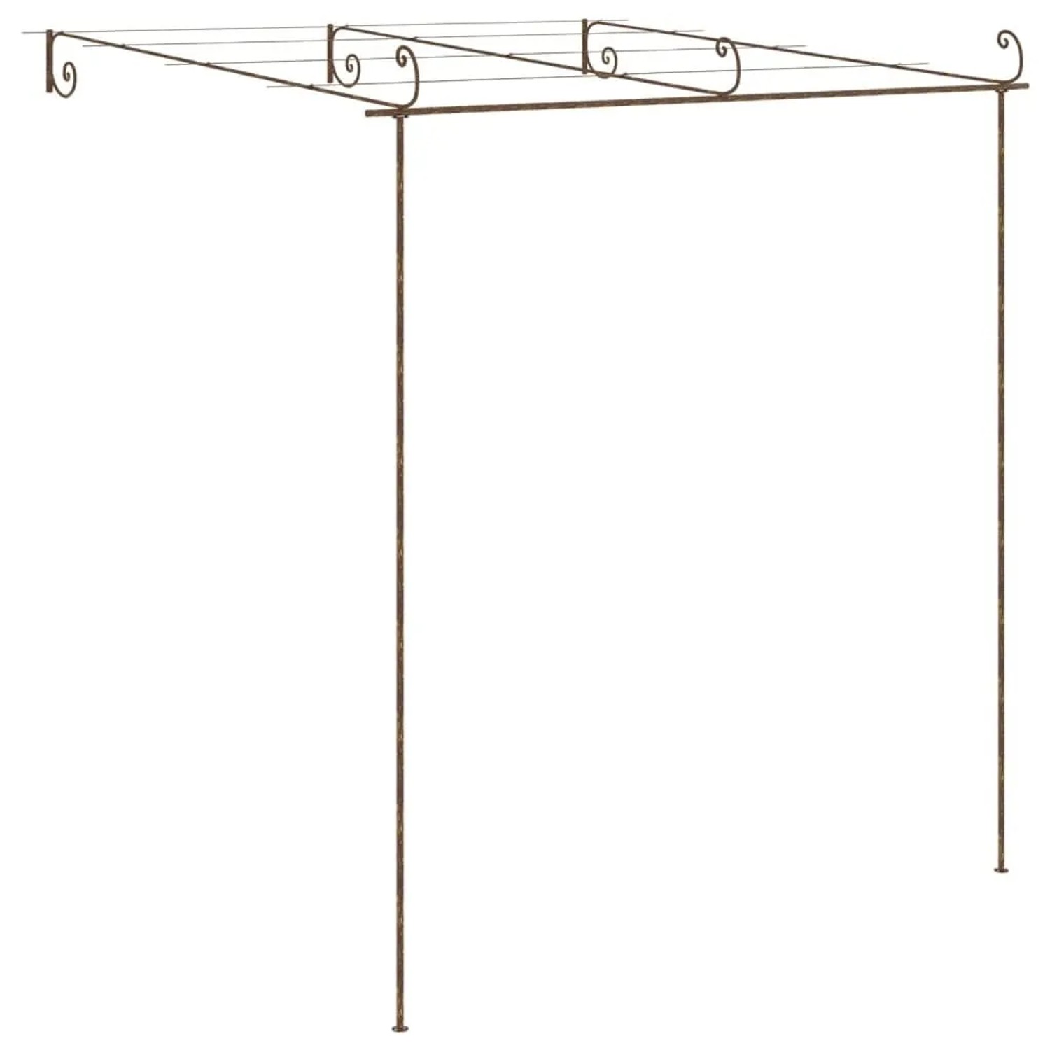 DELUKE Pergola Aus Eisen RITTO 3x3x2,5m Antik-Braun Rankhilfe Pergola Aus Metall Bausatz Freistehend Sonnenschutz Gartendeko Gartenpergola_4