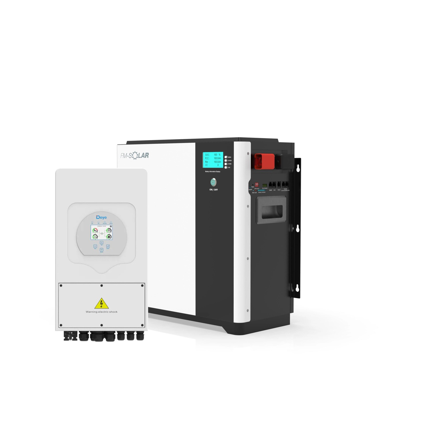 FM-SOLAR Deye 1-Phasen Hybrid-Wechselrichter On/Off-Grid 5kW PV Solar + 20kWh Batterie Speicher