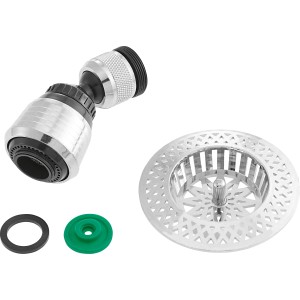 Küchenbrause Set mit Abflusssieb, Dichtungen. Ersatz für Küchenarmatur, nickelfrei.