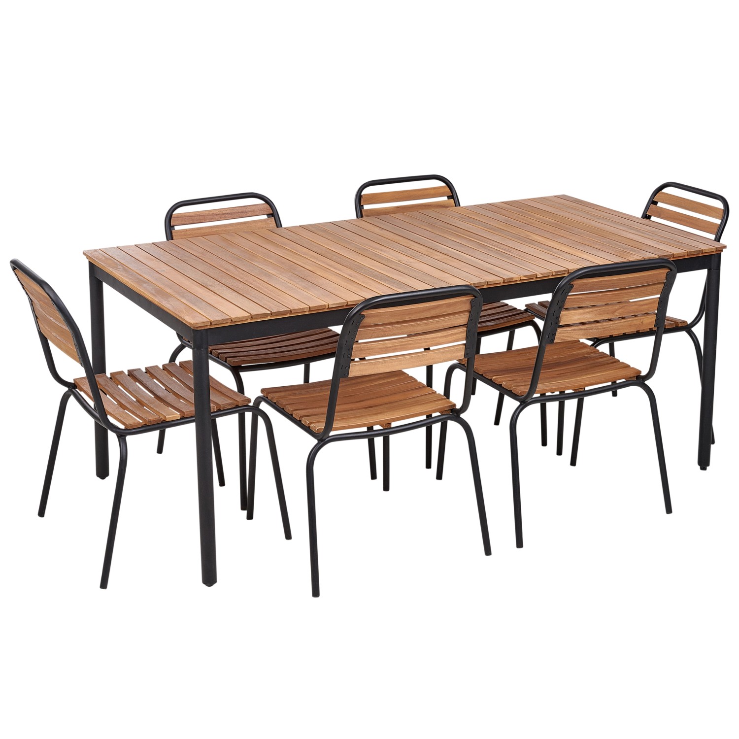 Beliani Gartentisch Set VALLESE Heller Holzfarbton günstig online kaufen