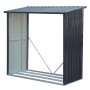 Tepro Kaminholzregal Wood Store Large, anthrazitfarben, aus Metall mit Dach.