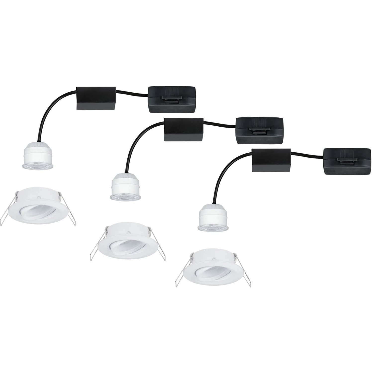 Paulmann Nova mini LED Einbaustrahler Set, 3x4W, 2700K, schwenkbar, weiß matt.