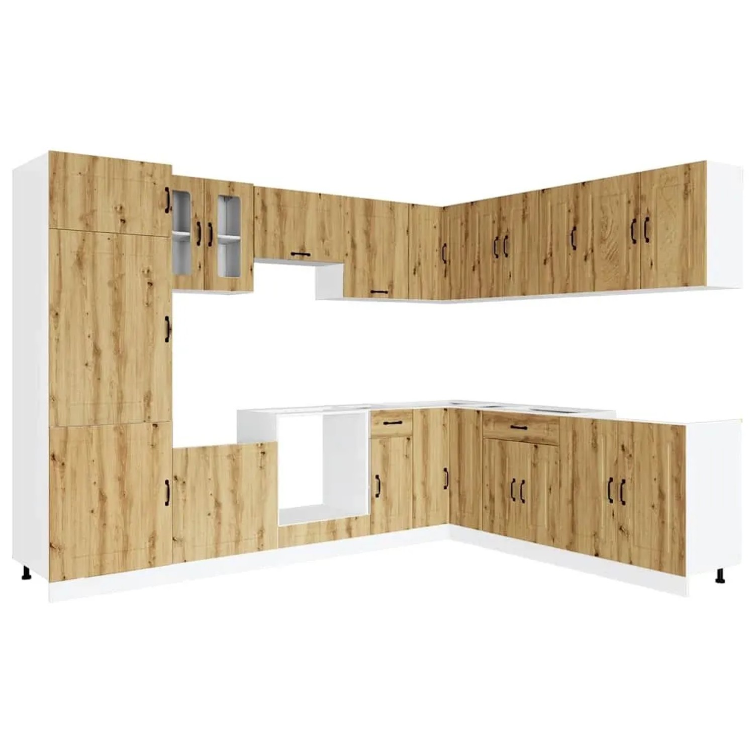 vidaXL 14 Tlg Küchenschrank-Set Kalmar Artisan-Eiche Holzwerkstoff 3314980
