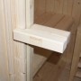 Detailaufnahme: Home Deluxe Fasssauna Lahti Deluxe XL, Fichtenholz, Saunabank.