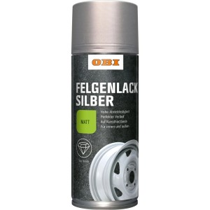 OBI Felgensilber Lack Spray, Silber matt, 400ml Dose für Stahl- und Alufelgen.