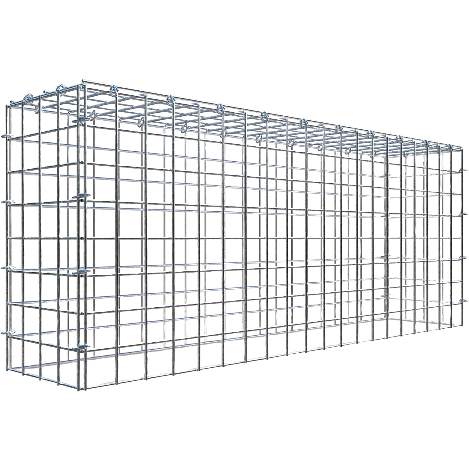 Gabiona C-Ring-Gabione-Anbaukorb Typ 3 40 x 100 x 20 cm Maschenw 5 x 5 cm