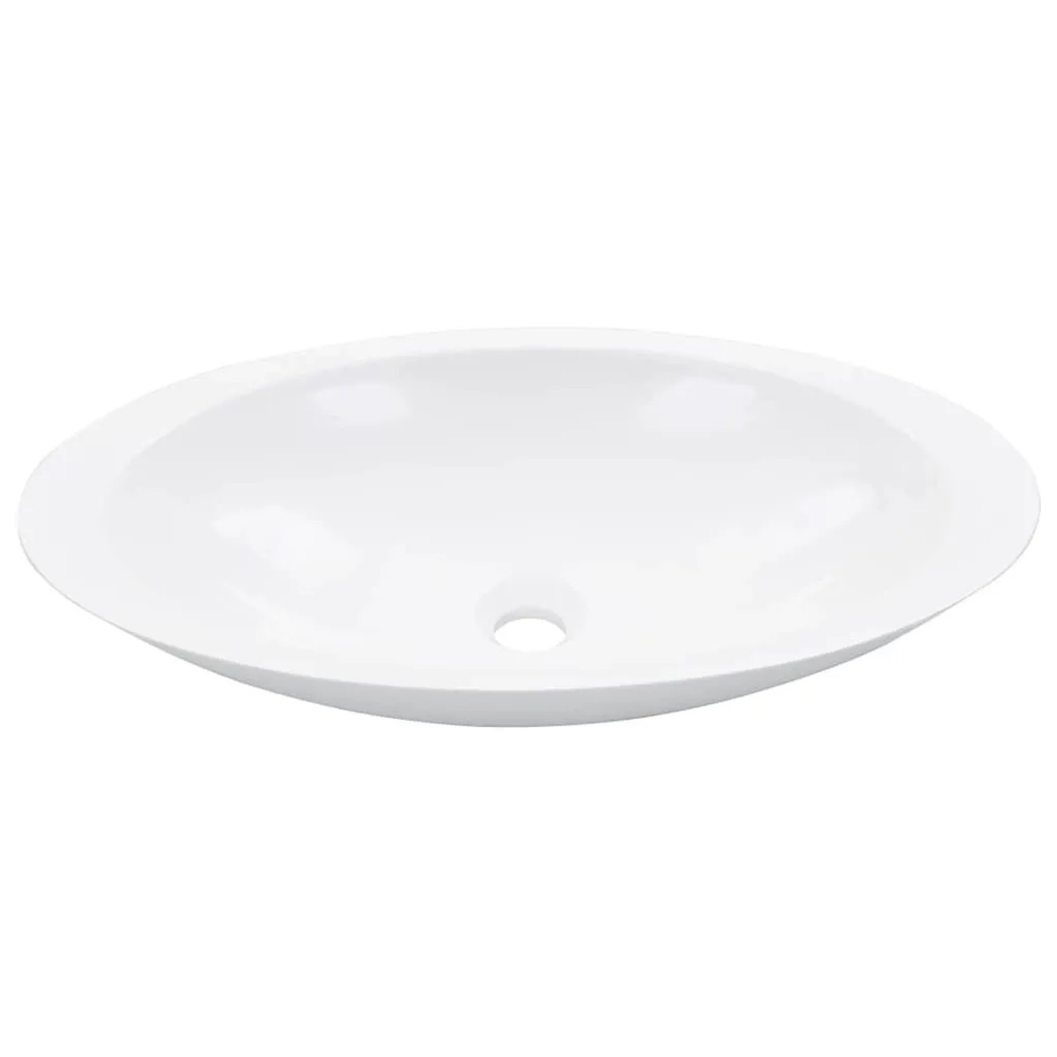 vidaXL Waschbecken 59,3 x 35,1 x 10,7 cm Mineralguss/Marmorguss Weiß 144069