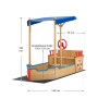 Juskys Sandkasten Käpt n Pit Piratenschiff aus Holz mit Sonnensegel und Steuerrad.