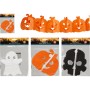 Halloween Girlande aus Papier, 400 cm, mit Kürbis, Geist und Totenkopf Motiven. Ideal für Party Dekoration.
