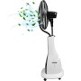 TroniTechnik Standventilator SV05 mit Wasserkühlung, weiß/schwarz, mit Blätter- und Schneeflocken-Effekt.