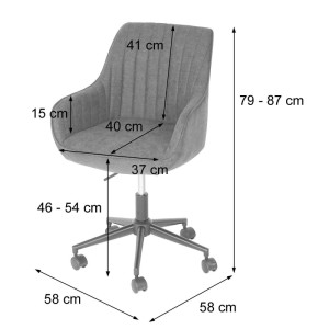 Proregal Bürostuhl HxBxT 87x58x58 cm Sitzhöhe 46cm Stoff/Textil Mit Armlehne Anthrazit Drehstuhl Schreibtischstuhl Lehnstuhl