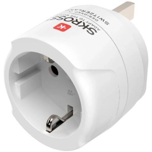 Weißer Hama Reiseadapter Typ G für England, Commonwealth und UK 3-polig.