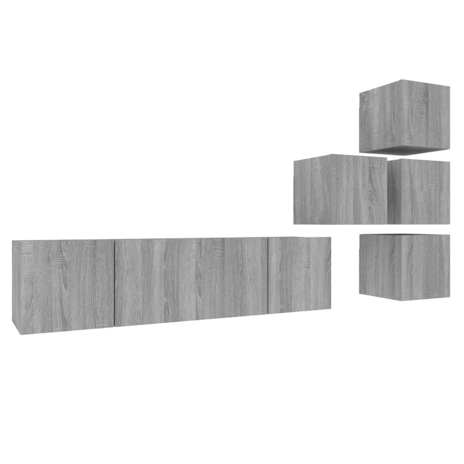 vidaXL 6-Tlg TV-Schrank-Set Grau Sonoma Holzwerkstoff 3120300