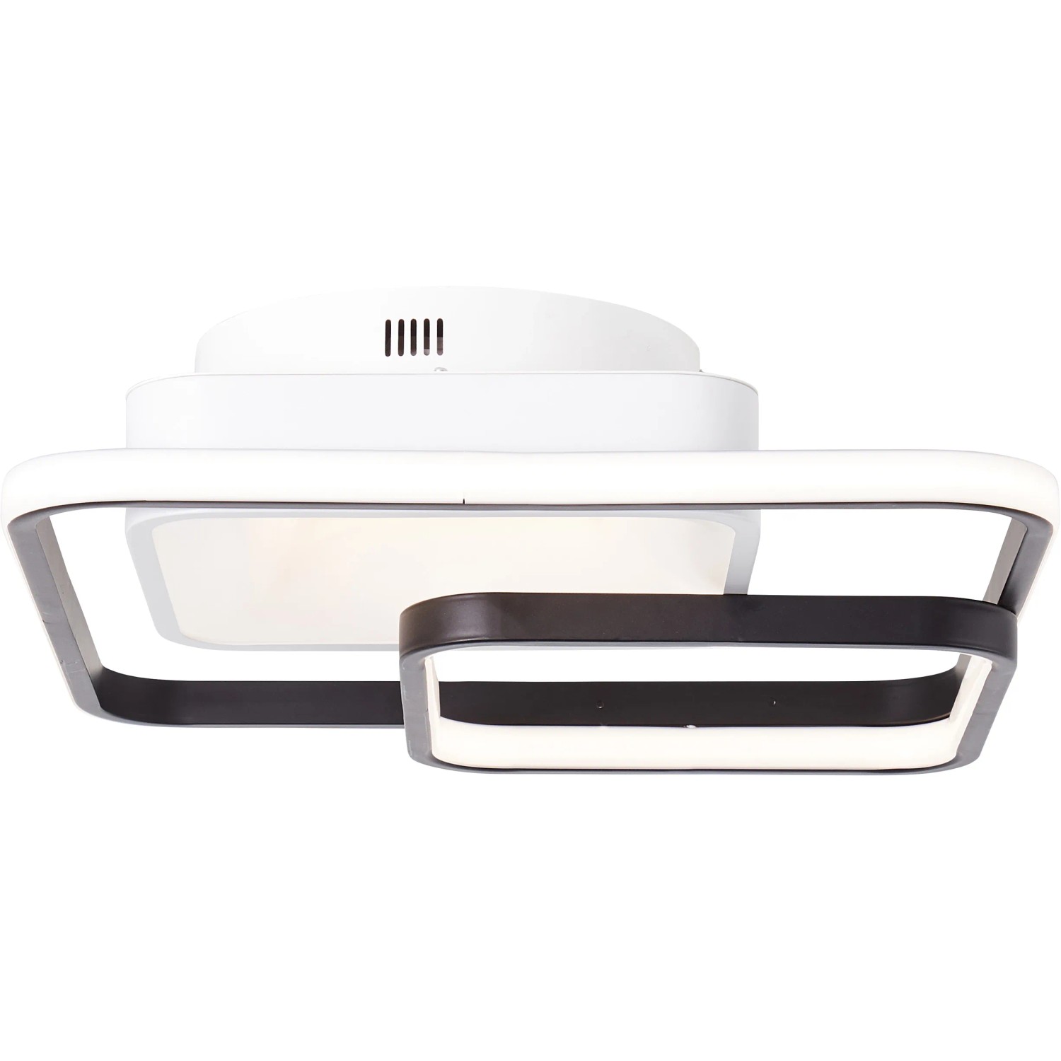 Moderne LED-Deckenleuchte Cava, 40x40 cm, in Weiß und Schwarz für Innenräume.