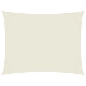 Cremefarbenes rechteckiges Sonnensegel 3x4 m aus Oxford-Gewebe.