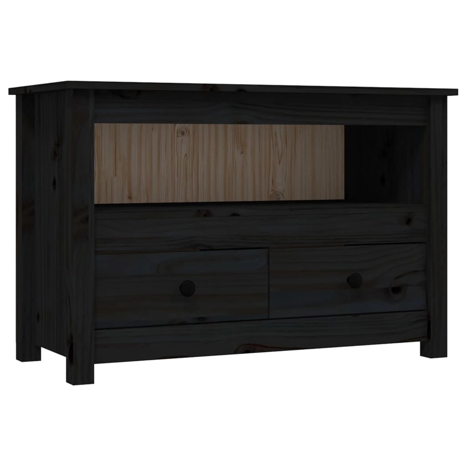 VidaXL TV-Schrank Schwarz79x35x52 cm Massivholz Kiefür günstig online kaufen