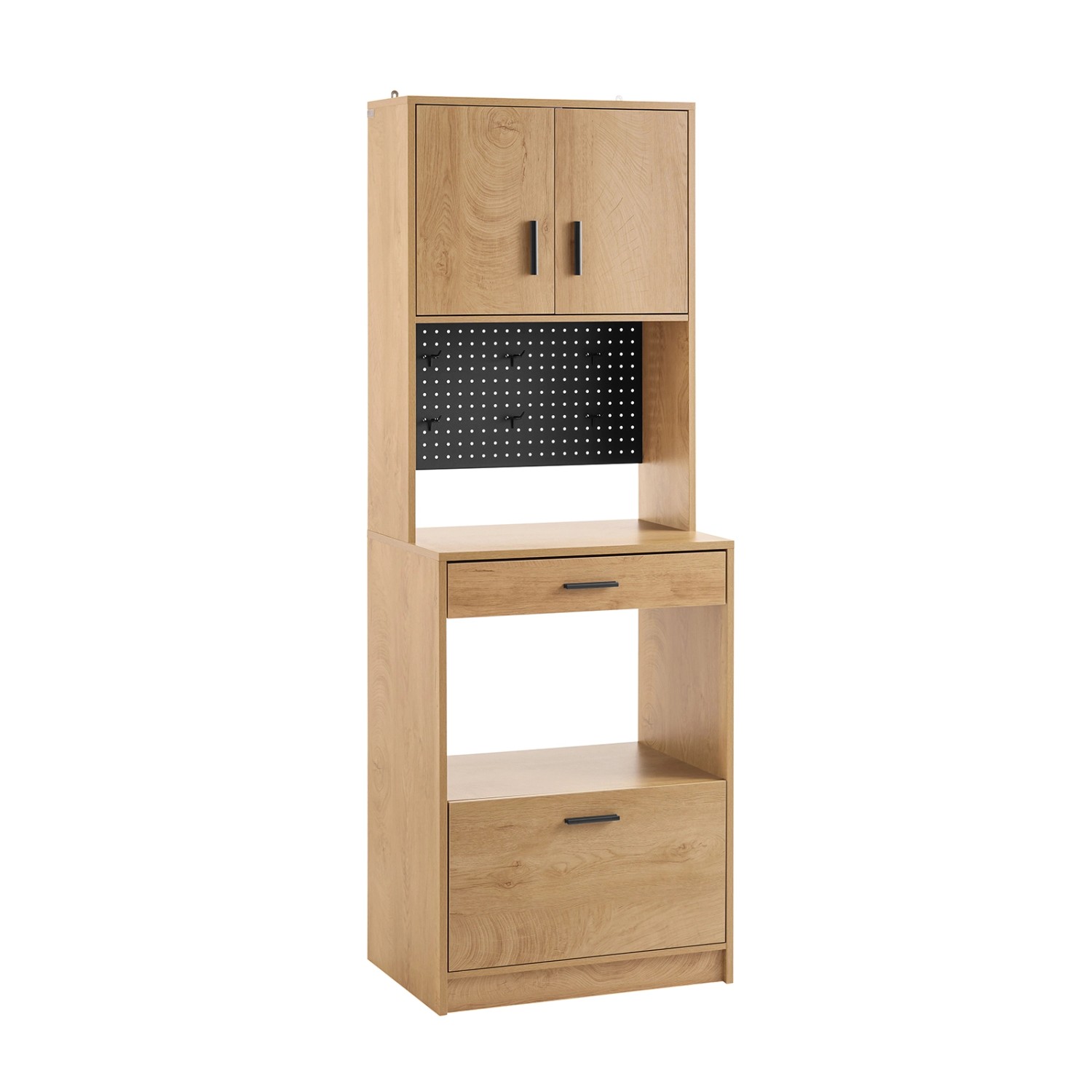 SoBuy Mikrowellenschrank mit Pegboard Hochschrank Sideboard 60x170x40cm FSB günstig online kaufen
