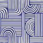 ESTAhome Vliestapete, dunkelblau mit weißem 3D-Muster aus Linien und Bögen. Dekorative Tapete für moderne Wände.