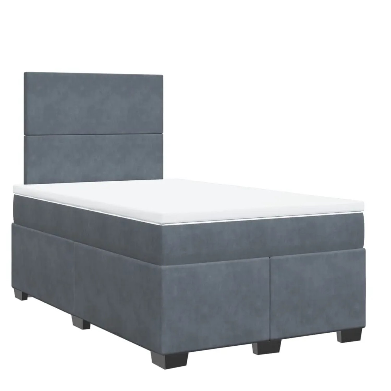 vidaXL Boxspringbett mit Matratze Dunkelgrau 120x200 cm Samt 3293177 günstig online kaufen