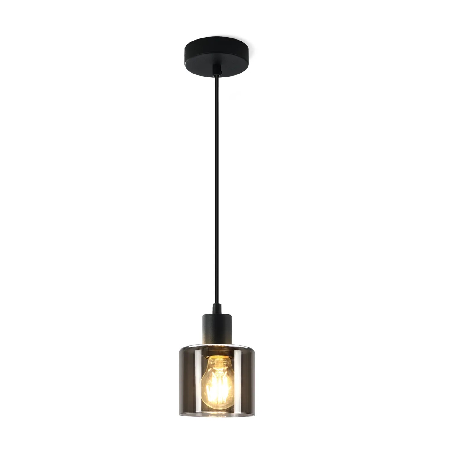 NETTLIFE Pendelleuchte aus Eisen Durchmesser 11 CM E27 Max. 40 W Schwarz Vintage 1-flammig