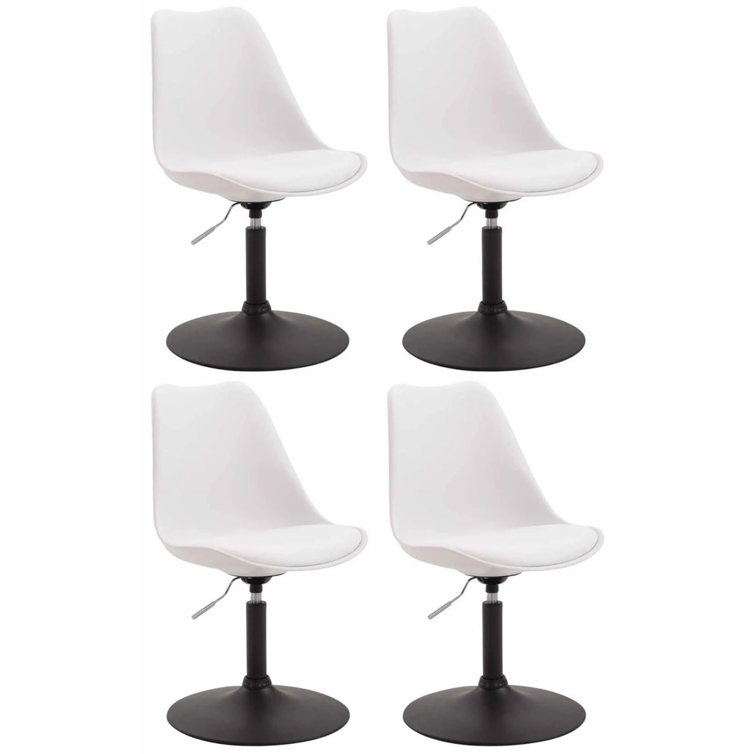 CLP 4er Set Esszimmerstühle Maverick Kunststoff Weiß/Schwarz