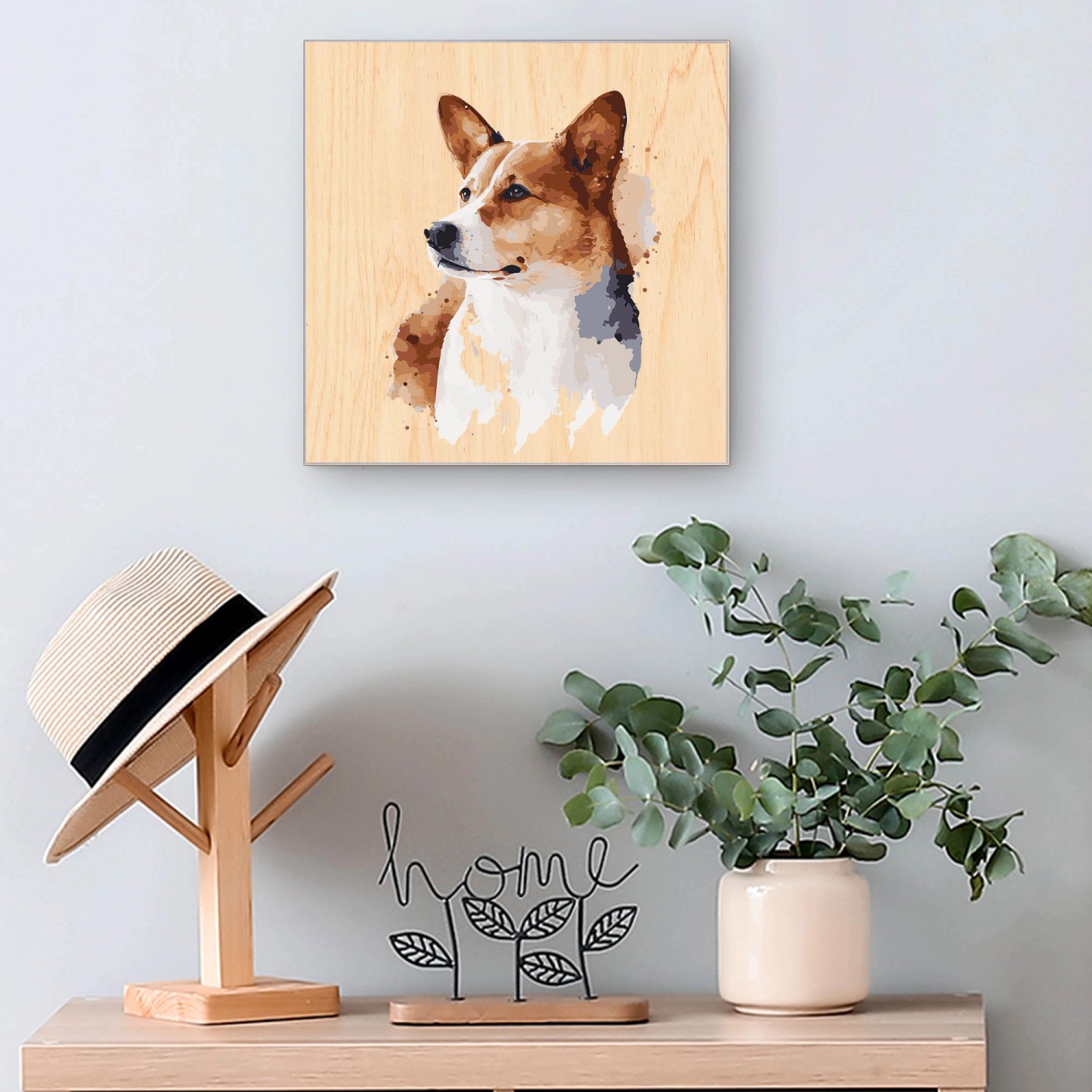 Banjado Schlüsselkasten Holz - Für 50 Schlüssel Mit Design Motiv 30x30cm