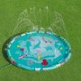 Bestway Wassermatte Underwater Ø 165 cm mit bunten Meeresmotiven und Wassersprinklern für Kinder.