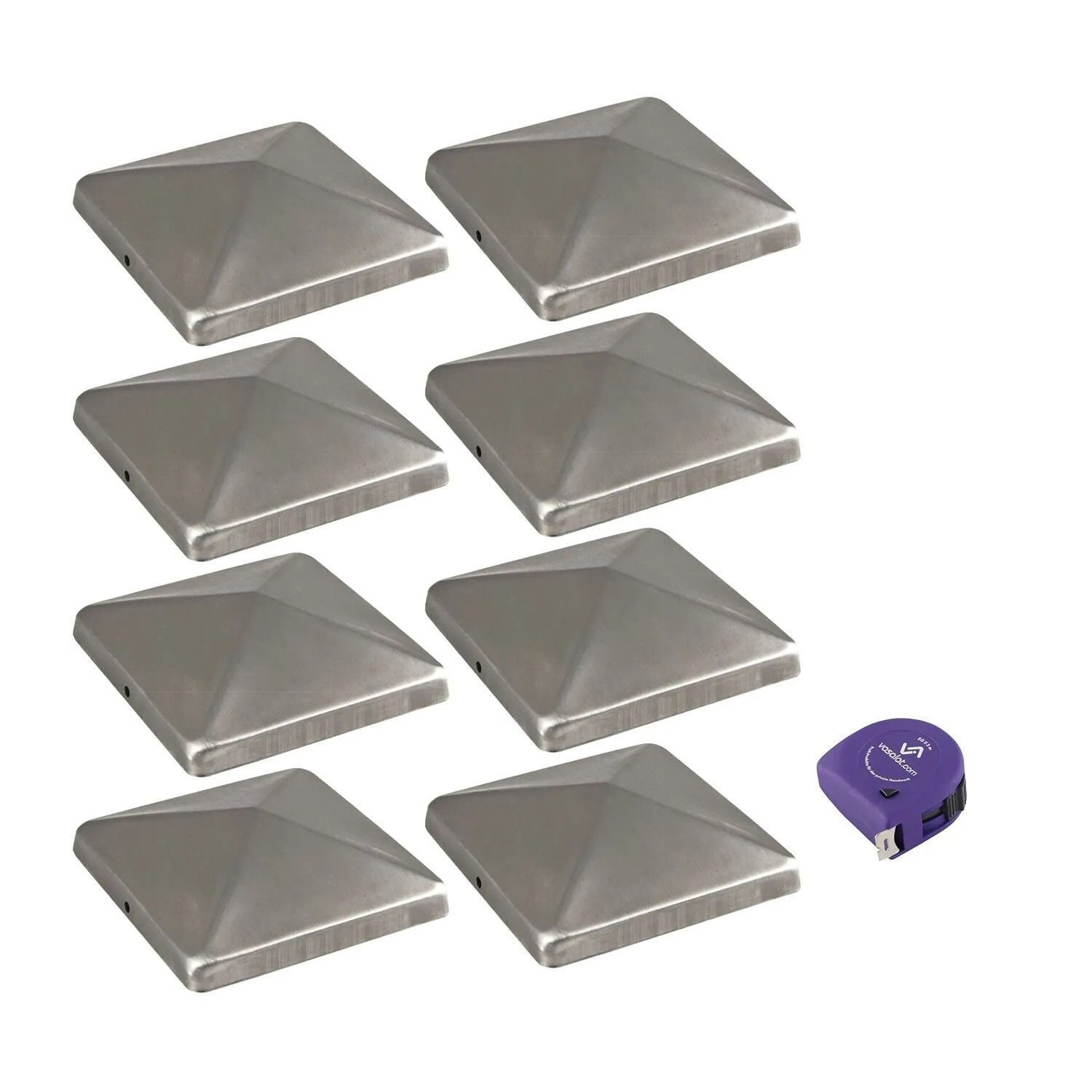 vasalat Set Pfostenkappe 12x12 cm Edelstahl mit Schrauben