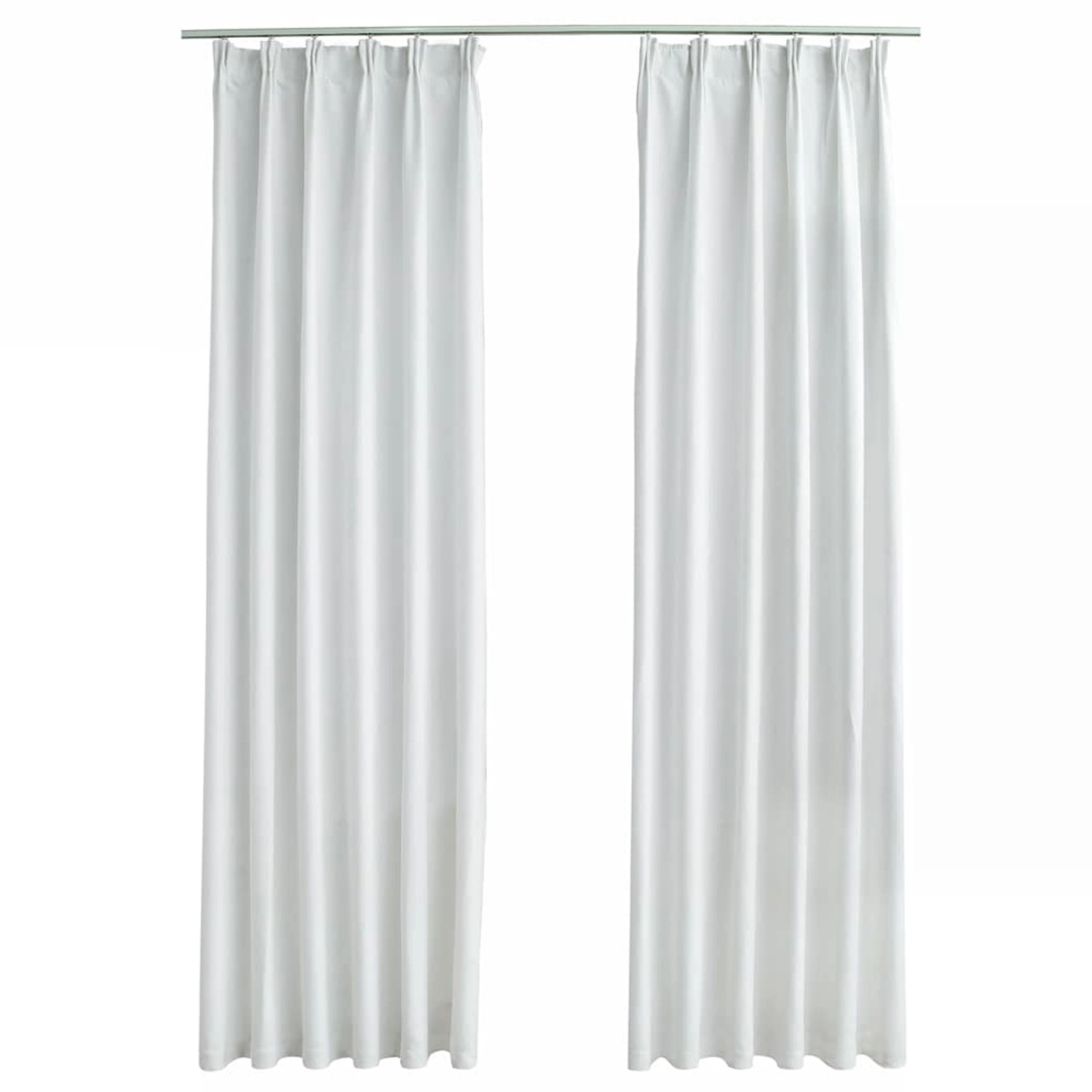 vidaXL Verdunkelungsvorhänge mit Haken 2 Stk Grauweiß 140x225 cm 134486 günstig online kaufen