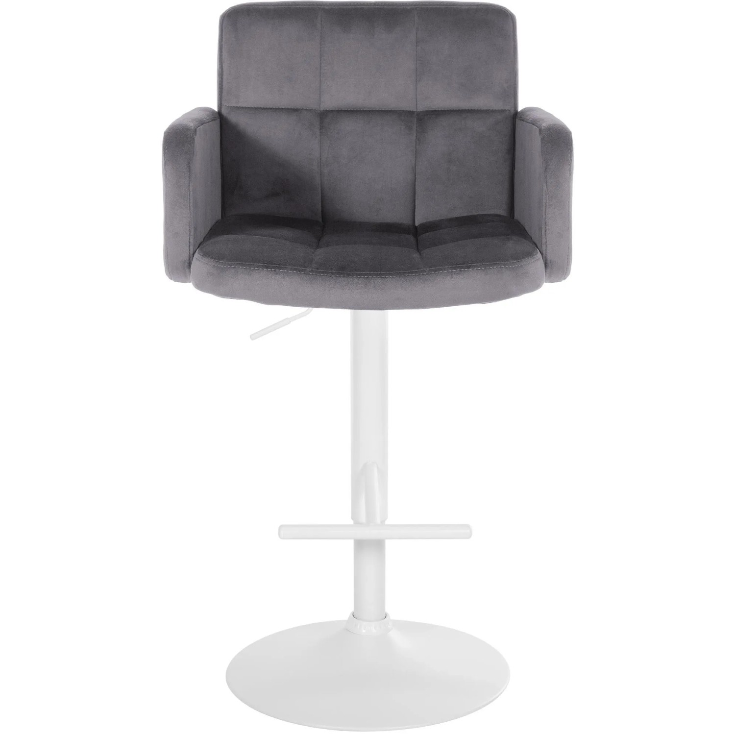 DELUKE 2er Set Barhocker SUTUN Samt Dunkelgrau 60x56x93cm Weiß Barstuhl Höhenverstellbar Mit Lehne Drehbar Tresenhocker Tresenstuhl