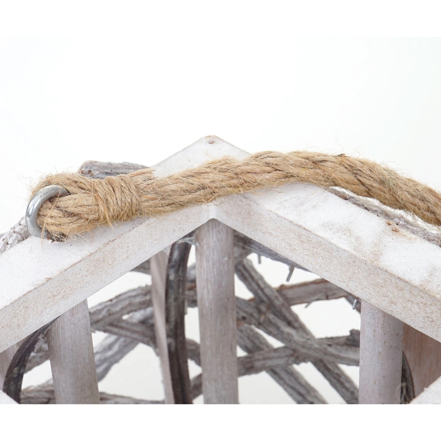 Windlicht aus Holz, 40cm, mit Glaseinsatz, geeignet zum Stellen oder Hängen.