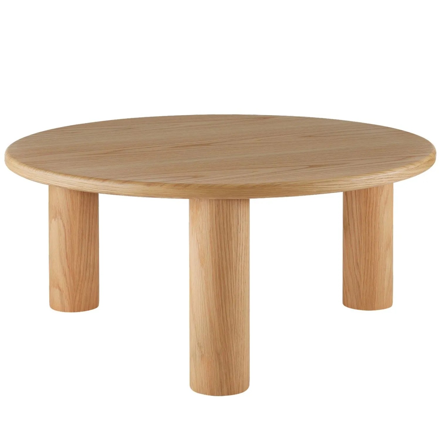 Tectake Couchtisch Sisi Rund Solide Beine Aus Massivholz  80 x 80 x 35 50 cm Eiche Hell