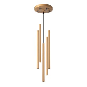 Goldene Sollux Lighting Pendelleuchte Pastelo mit 5 Leuchten für Wohnzimmer & Esszimmer.