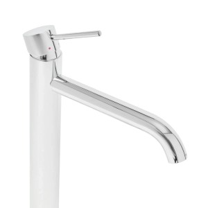 Hohe Einhebelmischer Waschtischarmatur aus glänzendem Chrom-Edelstahl, 30,8 cm, für Aufsatzwaschbecken.