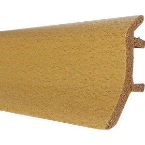 Sockelleiste Hartschaum in Buche Optik, 46x20x2500 mm, für Laminatböden.