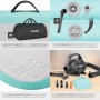 Tectake Airtrack Trainingsmatte mit Zubehör: Luftpumpe, Tasche und Reparaturset.