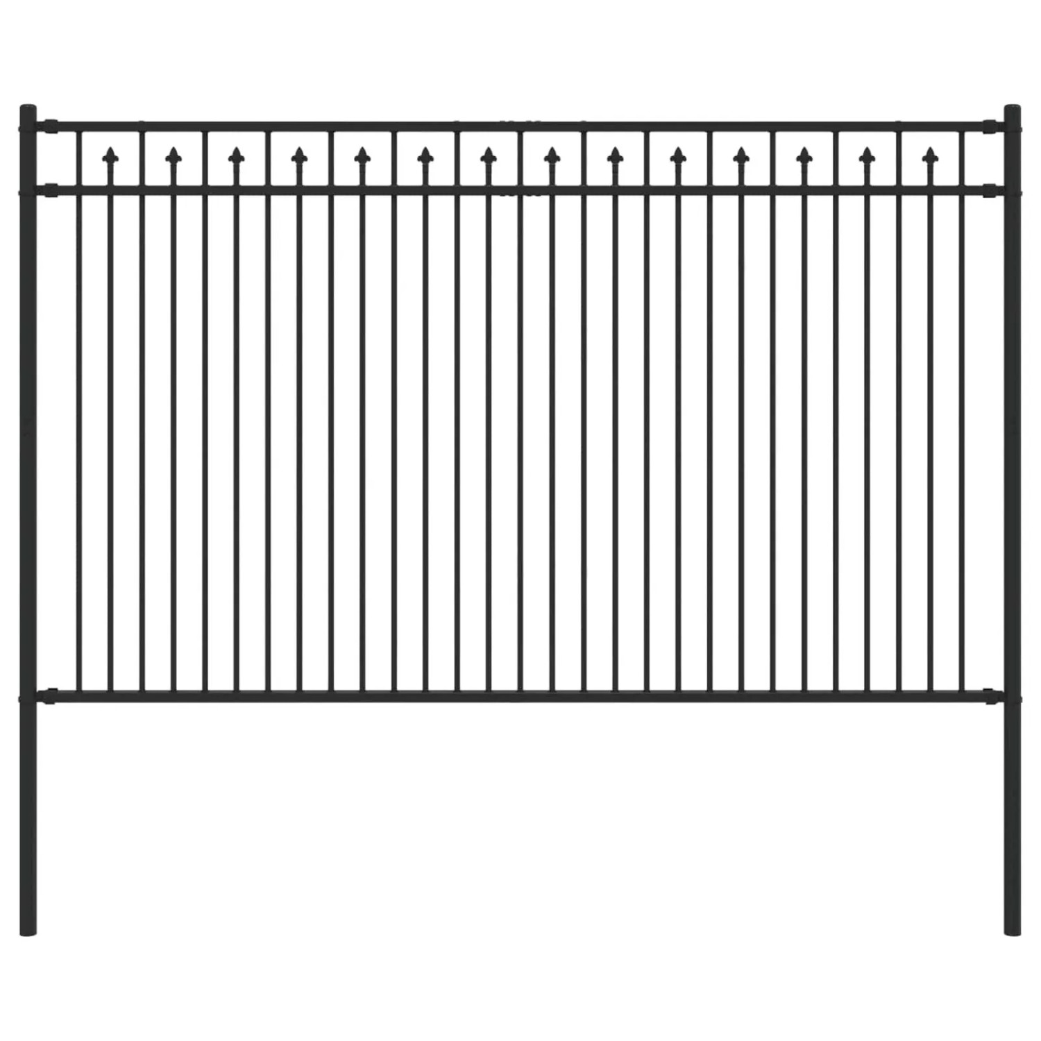 vidaXL Spitzenzaun Schwarz 200 x 166 cm Pulverbeschichteter Stahl 42030103