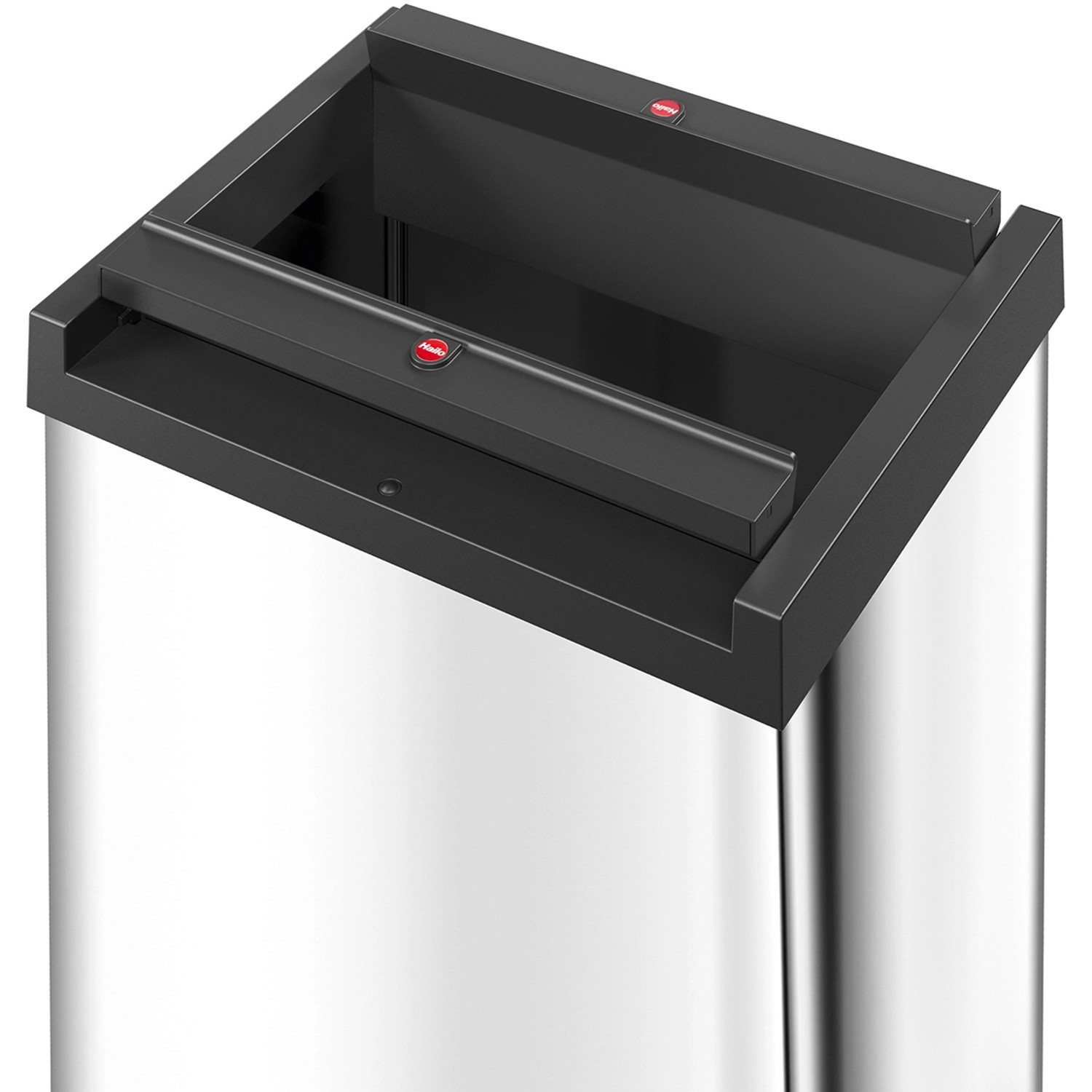 Hailo Mülleimer Big-Box Swing XL, 52 l, Edelstahl, mit Schwingdeckel und Klemmrahmen.