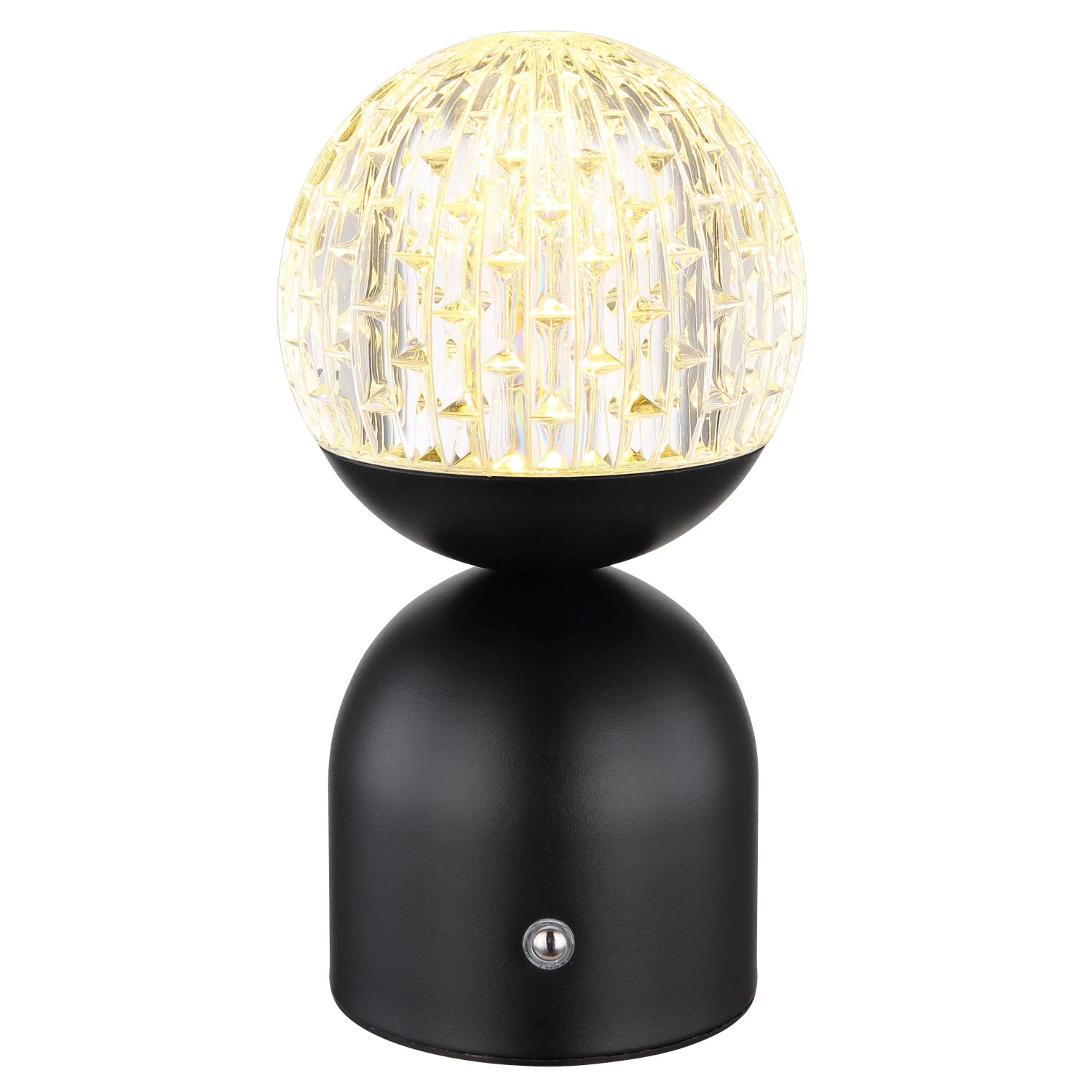 Globo Tischleuchte Julsy, schwarz matt, 20 cm. LED-Tischlampe mit Kristall-Effekt.