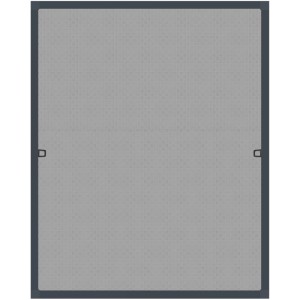 Tectake Fliegengitter 80x100 cm, anthrazit, mit robustem Aluminiumrahmen und feinem Fiberglasnetz für Fenster.