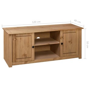 VidaXL TV-Schrank aus Kiefernholz, 120x40x50 cm, mit Türen und Fächern.