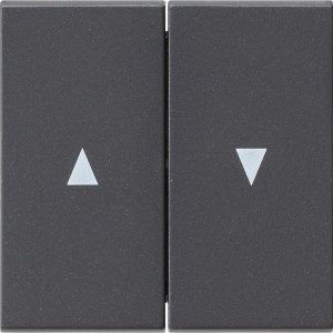 Gira Jalousie-Wippe System 55 in Anthrazit mit Pfeilsymbolen.