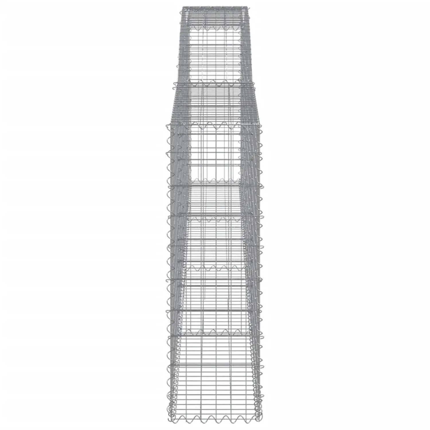 9er Set vidaXL Gabionen mit Hochbogen, 400x30x100/120cm, aus verzinktem Eisen.