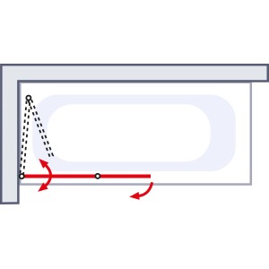 Einfaltbarer Schulte Badewannenaufsatz aus Echtglas, Alu Natur, 140x114 cm, zur Montage an Badewanne.