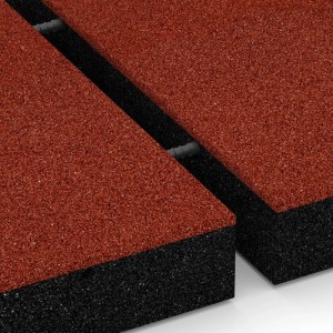 WARCO Fallschutzplatten, 50x50x8 cm, Ziegelrot, für sichere Spielplätze und Outdoor-Bereiche.
