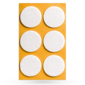SOTECH 6x Filzgleiter Ø40 x 3 mm Selbstklebend Weiß