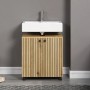 Trendteam Waschbeckenunterschrank Pure Bliss in Artisan Eiche mit Rollen, 60 cm breit.