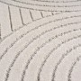 Detailansicht: Cremefarbener Ayyildiz Kurzflorteppich Nova mit 3D-Relief, Ø 120 cm.